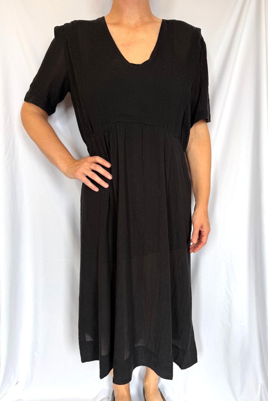 Isabel Marant Etoile Black Polka Dot Jaquard Midi Dress, US 12, FR 44, XXL